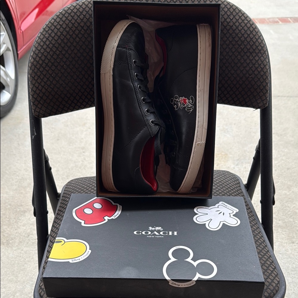 Coach Black and Red Sneakers for Modern Elegance